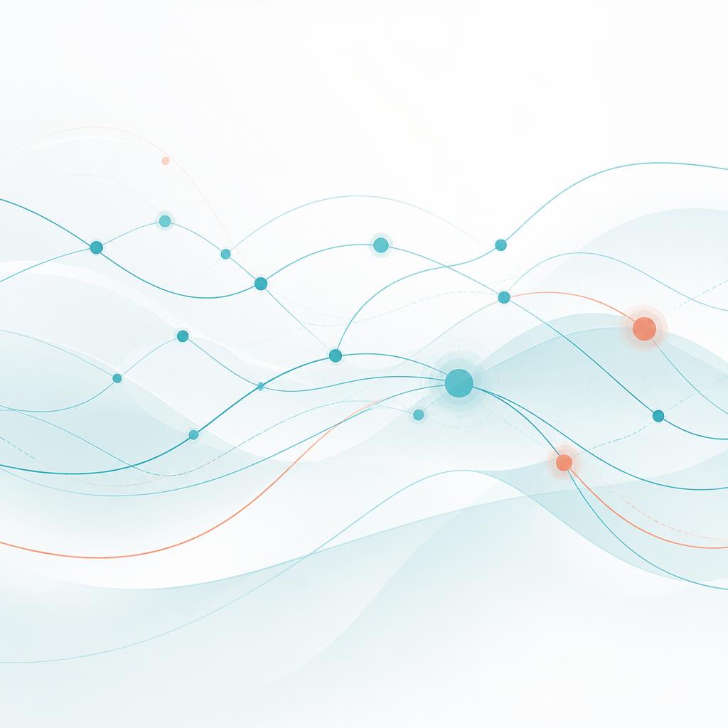 Abstract flow visualization representing physician shift scheduling